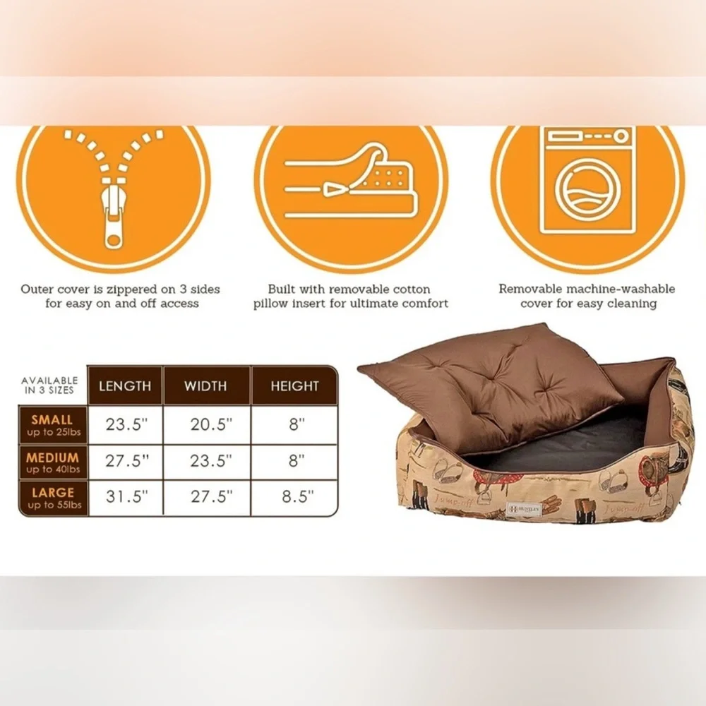 Huntley Equestrian Western Brown Medium Dog Bed